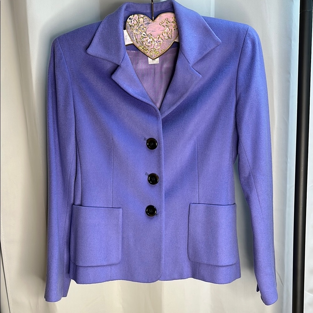 Anne Klein Soft Wool Purple Women's Blazer